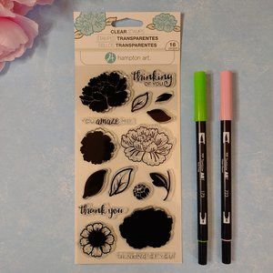 Hampton Art 16-piece Clear Layering Stamp Set - SC0747 Flowers